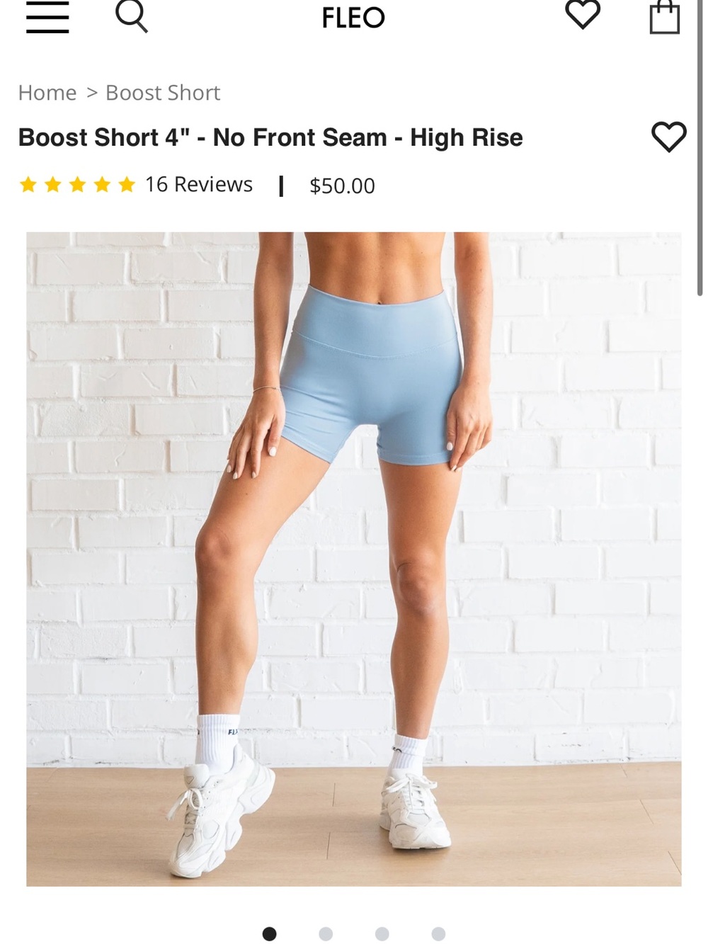 Fleo Boost Short 4" High Rise Bike Shorts in Light Blue